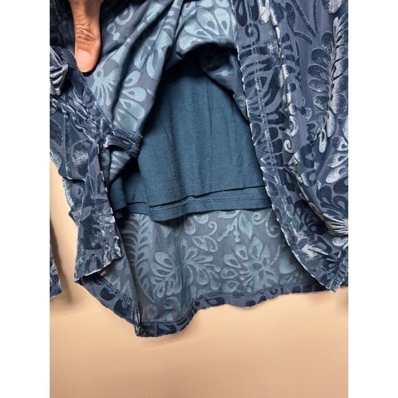 SOFT SURROUNDINGS Walden Velvet Turtleneck Dark Teal Blue, Sz M - Picture 6 of 12